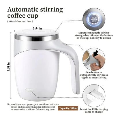 Taza Mezcladora Magnetica Recargable